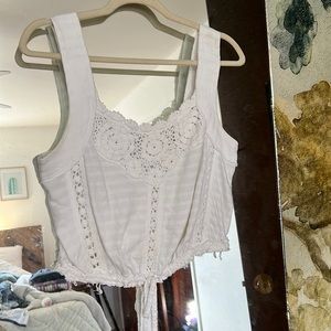 Free people lace crop tank